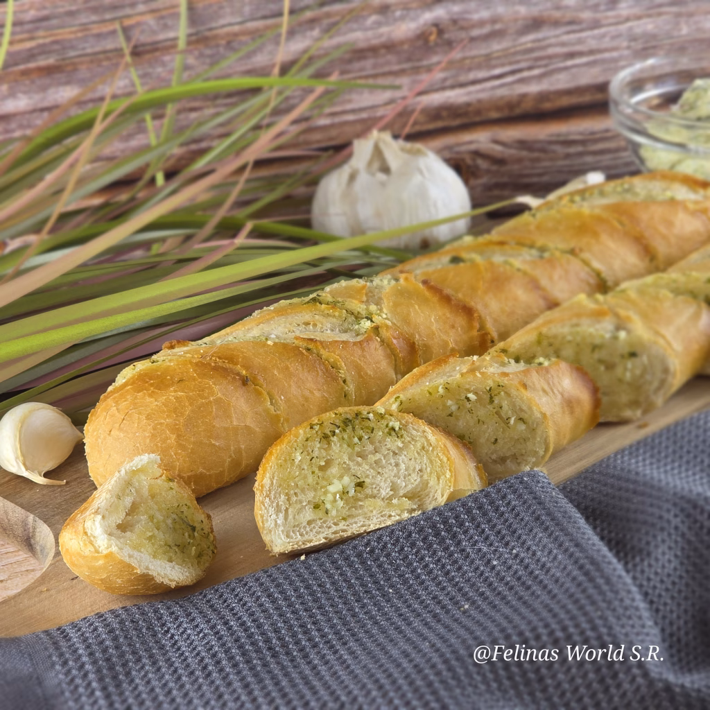 Blitz-kräuterbutterbaguetts blitzschnell gemacht