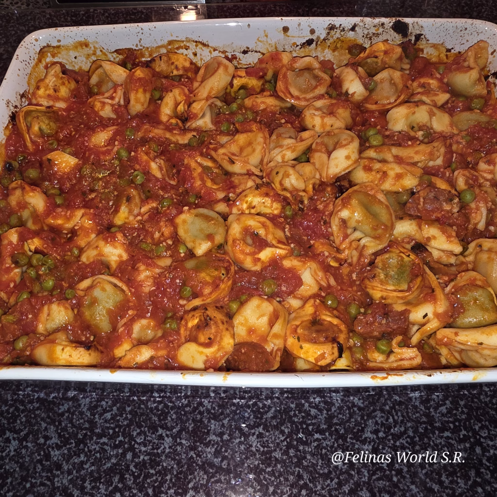 Tortellini-Auflauf mit Cabanossi bzw. Chorizo